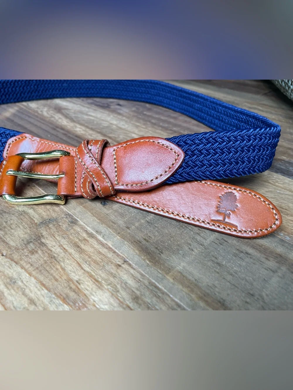 Kiel James Patrick Braided Belt Brass Buckle Sz 38 HAND MADE USA Nautical Preppy